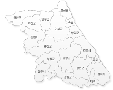 강원특별자치도 구역지도